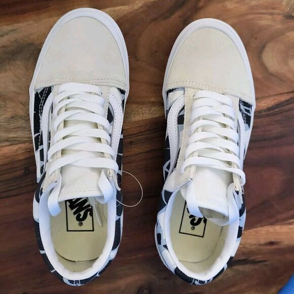 VANS Old Skool Mosaic Checkerboard Suede Canvas Multi White Women's 7 Men's 5.5 - Picture 9 of 12